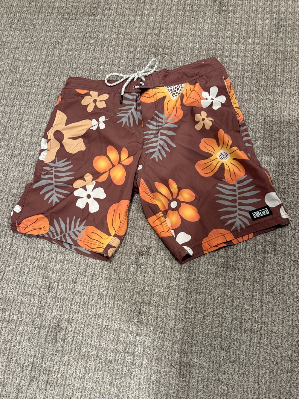 Men's Brown Floral Board Shorts